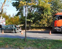 Wypadek na Ujezdzkiej. 23 letni kierowca ciężarówki jechał za szybko