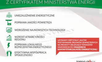 Tomaszowski Klaster z certyfikatem Ministerstwa Energii Tomaszowski Klaster z certyfikatem Ministerstwa Energii