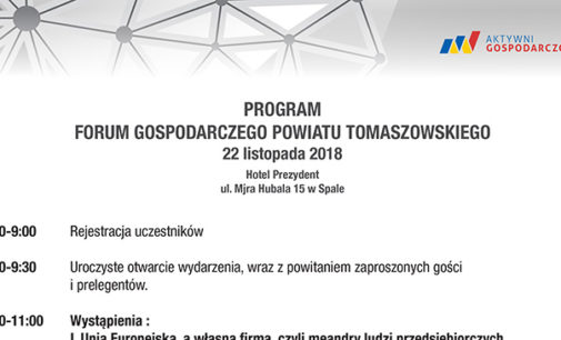Zapraszamy na Forum Gospodarcze Powiatu Tomaszowskiego