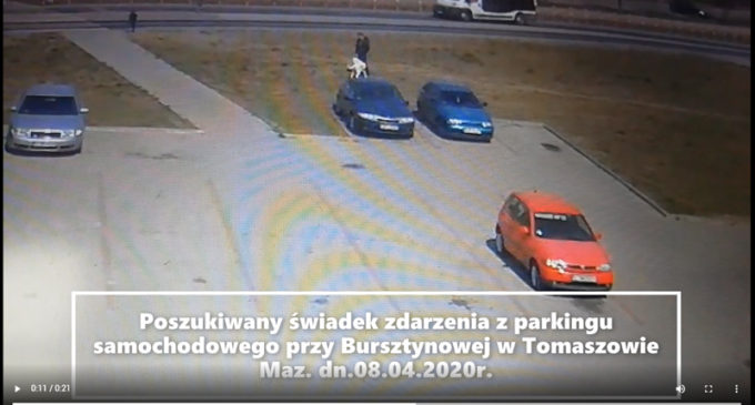 Policja szuka świadka zdarzenia na parkingu przy ul. Bursztynowej (WIDEO)