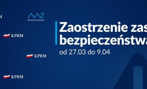 Od soboty do 9 kwietnia – zaostrzenie zasad bezpieczeństwa