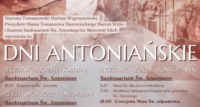 Dni Antoniańskie – program obchodów. Na scenie Młodzieżowa Orkiestra Symfoniczna Tomaszowa Mazowieckiego